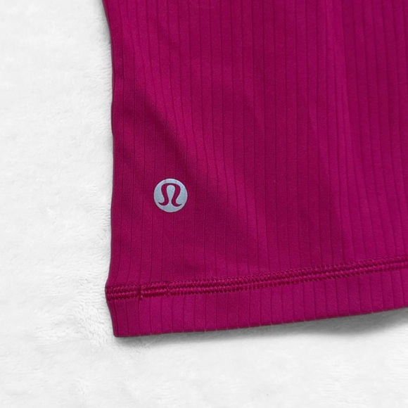 NWT Lululemon It’s Rulu™ Ribbed Cropped Half Zip – Magenta Smoke – Size L - Picture 8 of 11